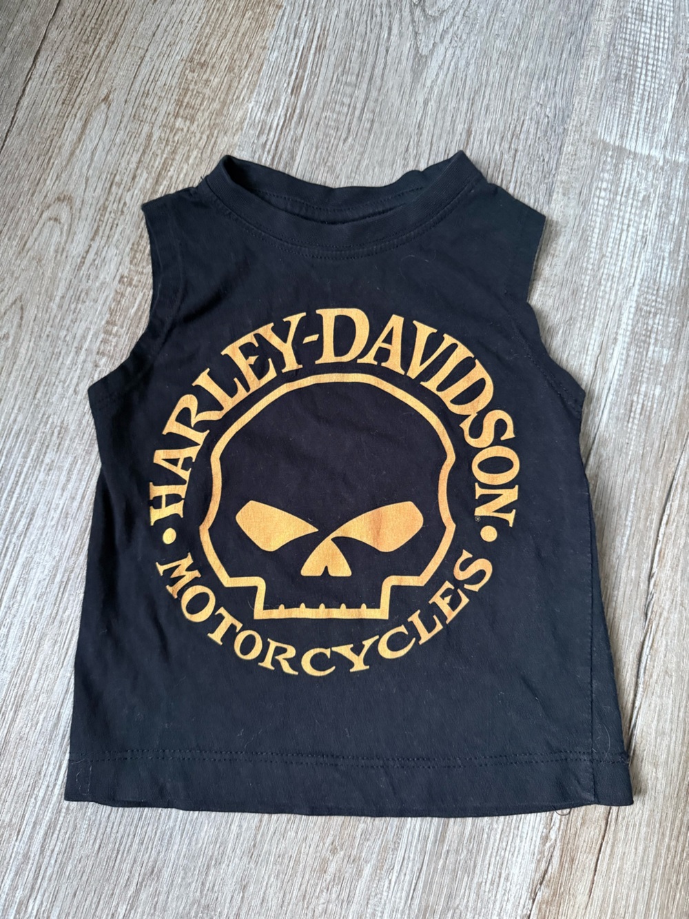 Harley-Davidson Toddler Black Tank Graphic T-shirt Orange Logo Apols MS Pigs 2T